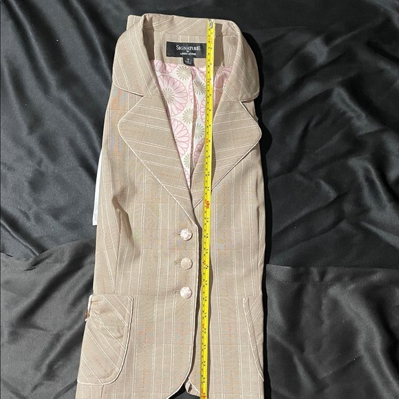 Signature pink and tan suit, pink ribbons and trim , lace buttons - Picture 10 of 14